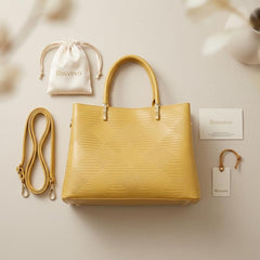 Rosvovo Women's Top Handle Handbag | Classic Yellow Purse, Professional, Social Occasions