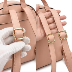 Rosvovo Leather Backpack for Women - Stylish Small Fashion Backpack Purse, Pink Casual Shoulder Bag