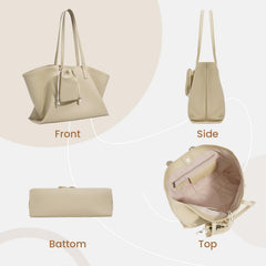 Rosvovo Genuine Leather Tote Bag for Women, Soft Purses Handbags Shoulder Fashion Top Handle Bag Large Capacity