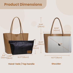 Rosvovo Genuine Leather Tote Bag for Women, Soft Purses Handbags Shoulder Fashion Top Handle Bag Large Capacity