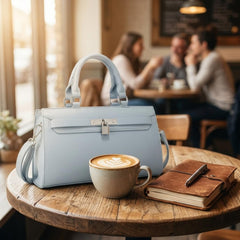 Rosvovo Genuine Leather Purse for Women with Top Handle, Leather Satchel purse Crossbody Bags Handbag with Adjustable Strap