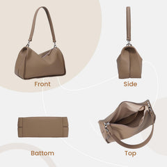Rosvovo Genuine Leather Purses for Women, Real Leather Women's Shoulder bag Handbag Crossbody Bag Hoho bag