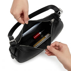 Rosvovo Crescent Shoulder Bag - Trendy Y2K Aesthetic Small Black Purse for Women, Minimalist Hobo Handbag & Evening Clutch