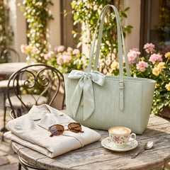 Rosvovo Tote Bag for Women | Large Capacity Tote, Stylish Mint Green Handbag, Work, School