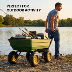 My Depot Garden Dump Cart Wagon 600 Lbs, Heavy Duty Yard Wheelbarrow
