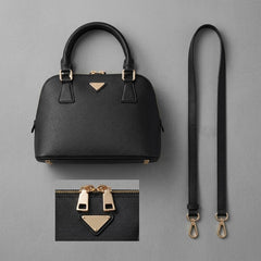 Rosvovo Women's Small Satchel Bag - Classic Leather Handbag with Detachable Shoulder Strap & Metal Clasp