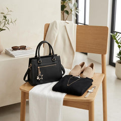 Rosvovo 336 Crossbody Bag for Women, Vegan Leather Shoulder Bag with Star Keychain & Adjustable Strap