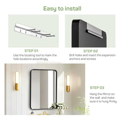 MyDepot Black Bathroom Rectangular Vanity Mirror for Wall