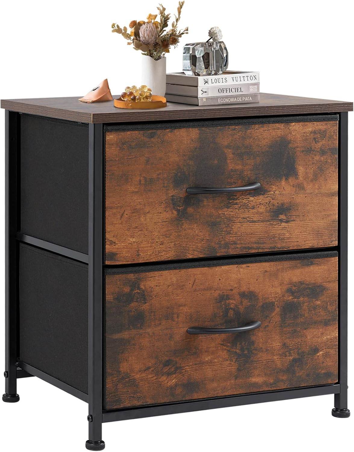 My Depot Nightstand with 2 Fabric Drawers 
Brown Version 2
SPMD-CAB-2BC-RUST