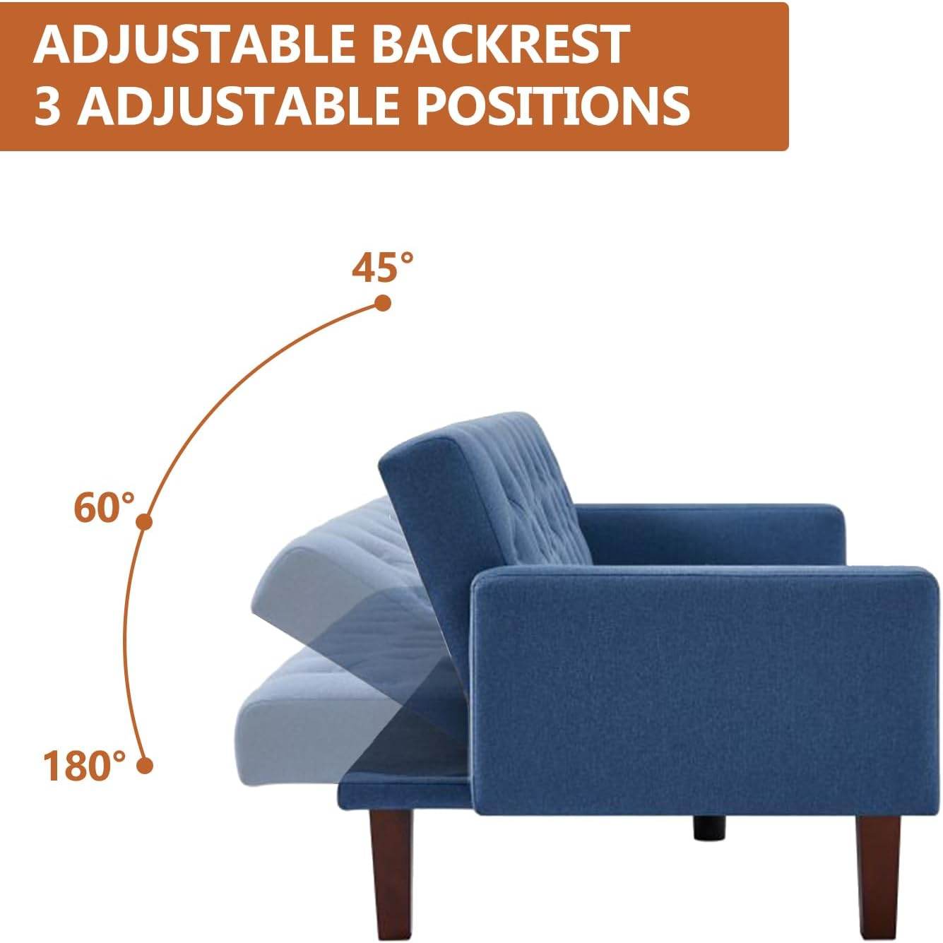 MyDepot 74.4 Inch Sofa Bed
ADJUSTABLE BACKREST3 ADJUSTABLE POSITIONS