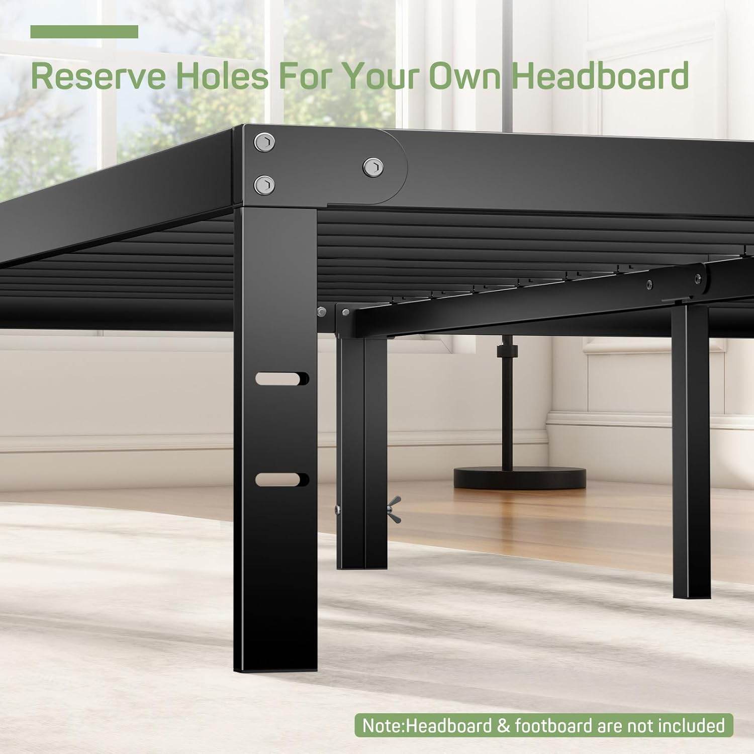 MyDepot Bed Frame 
Reserve Holes For Your Own Headboard