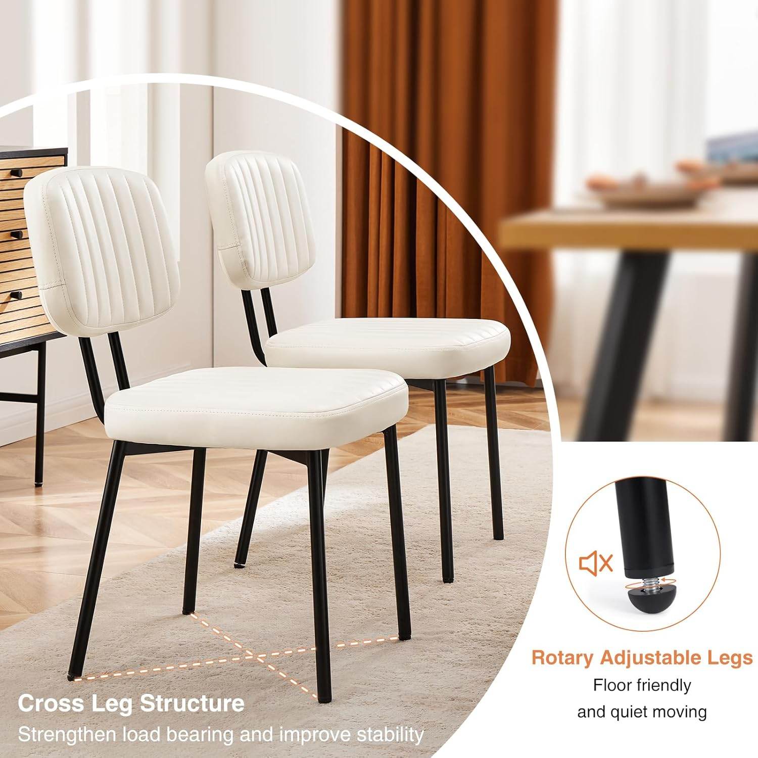 MyDepot Dining Chairs Set
Cross Leg Structure
Rotary Adjustable Legs