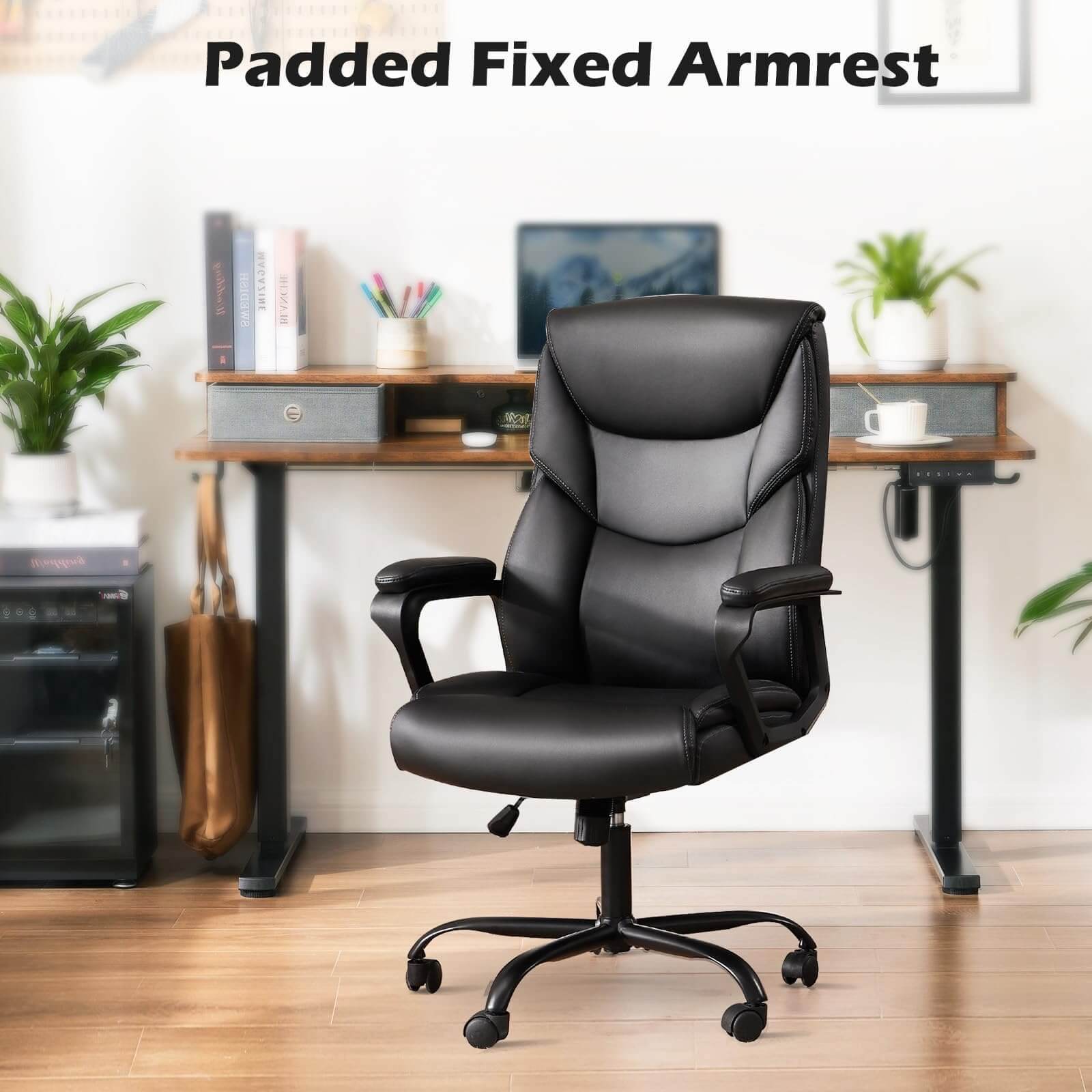 MyDepot Ergonomic Chair 
Padded Fixed Armrest