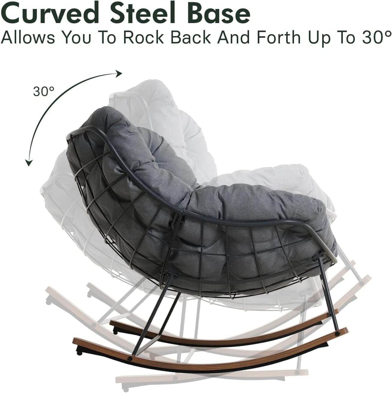 MyDepot outdoor Rocking Chair 
Curved Steel Base